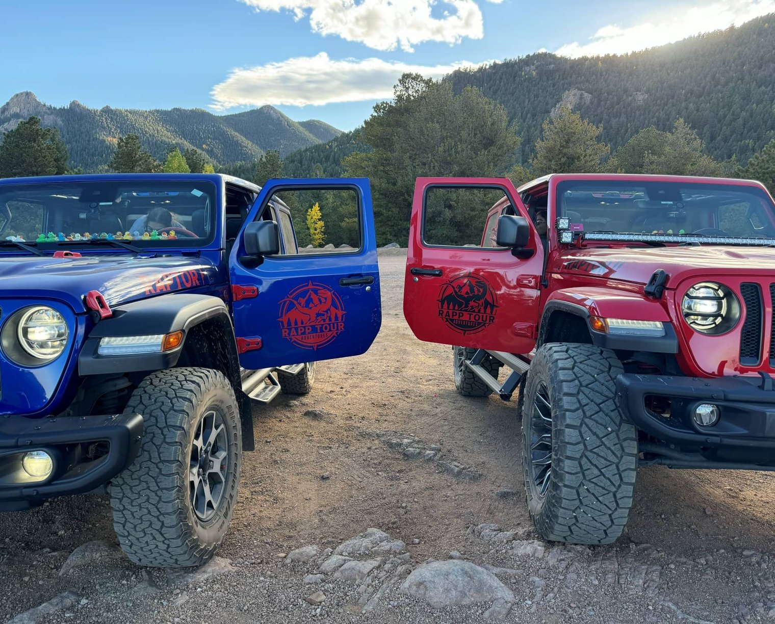 Blue Jeep at Bishop castle